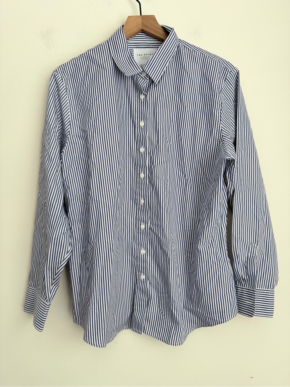 The Shirt by Rochelle Behrens the icon shirt in stripe navy blue L